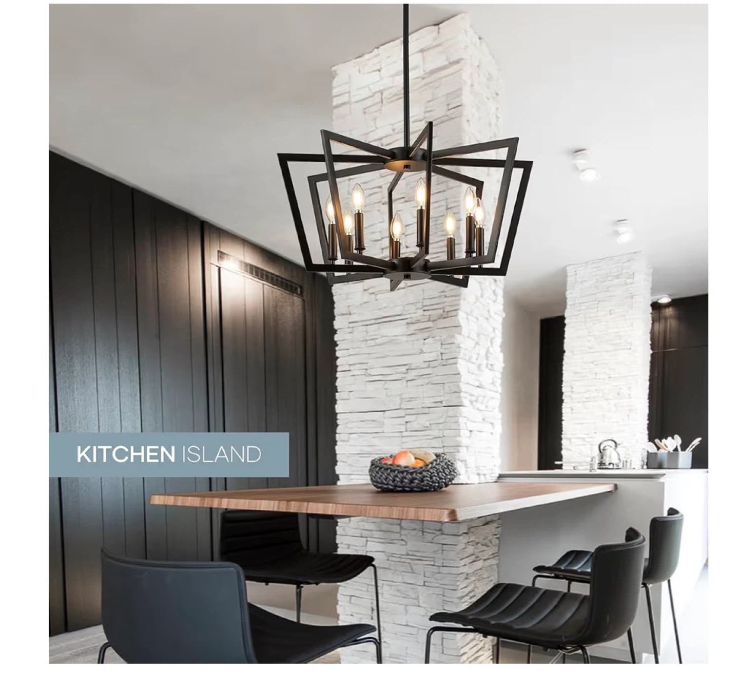 Black Metal Geometric Chandelier - photo 4