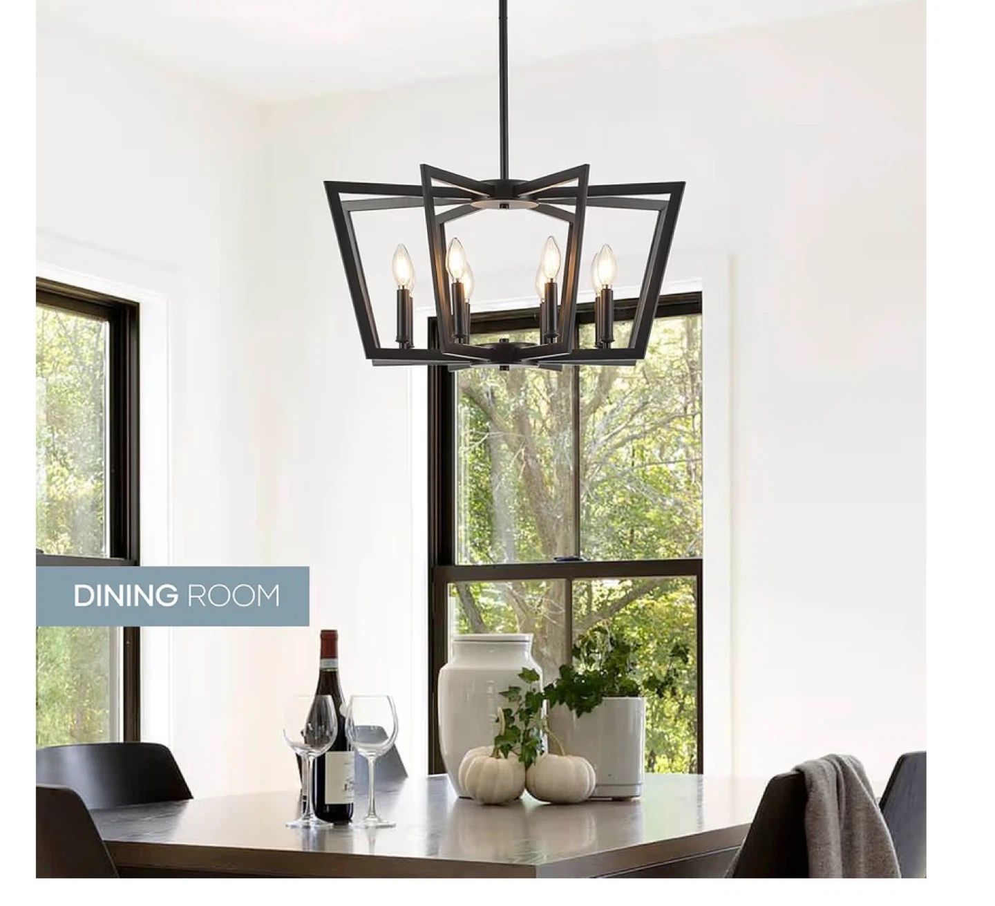 Black Metal Geometric Chandelier - photo 5