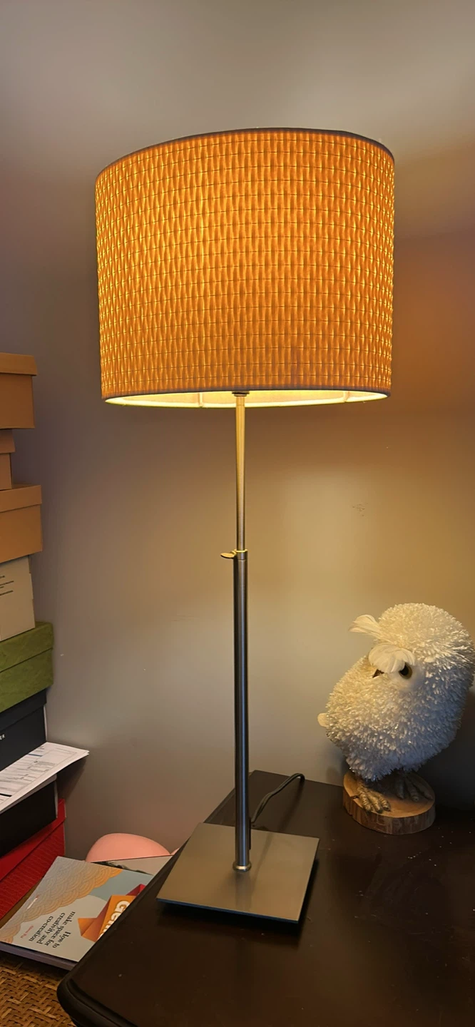 Adjustable height ,Lamp with Woven Lampshade