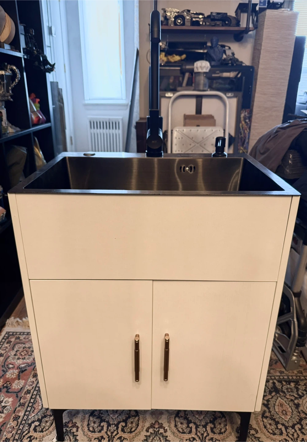 Stainless Steel utility sink with cabinet and faucet