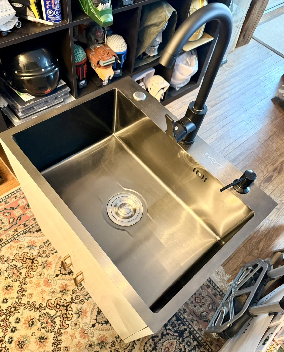Stainless Steel utility sink with cabinet and faucet - photo 5