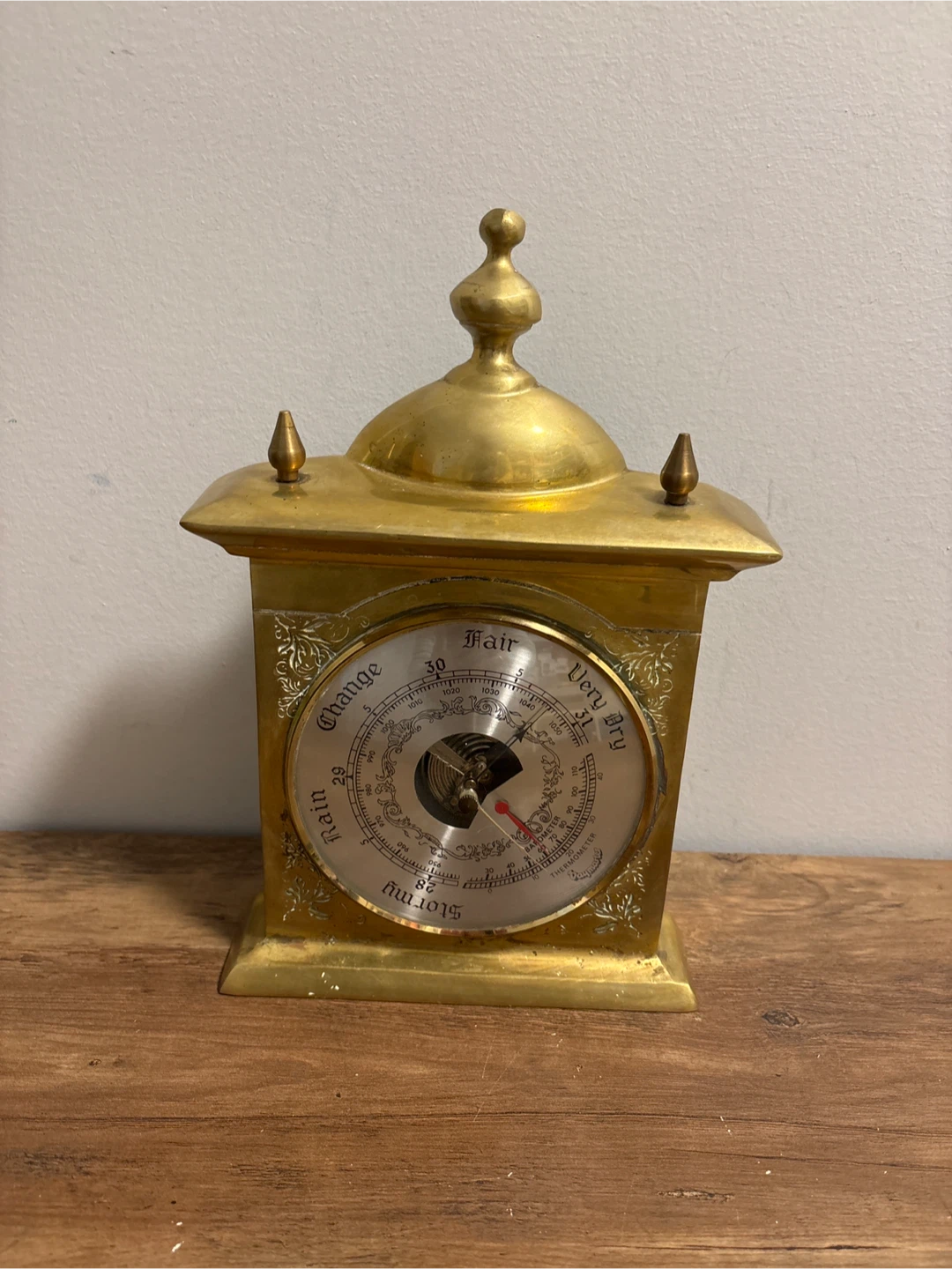 Vintage Solid Brass Barometer - photo 2