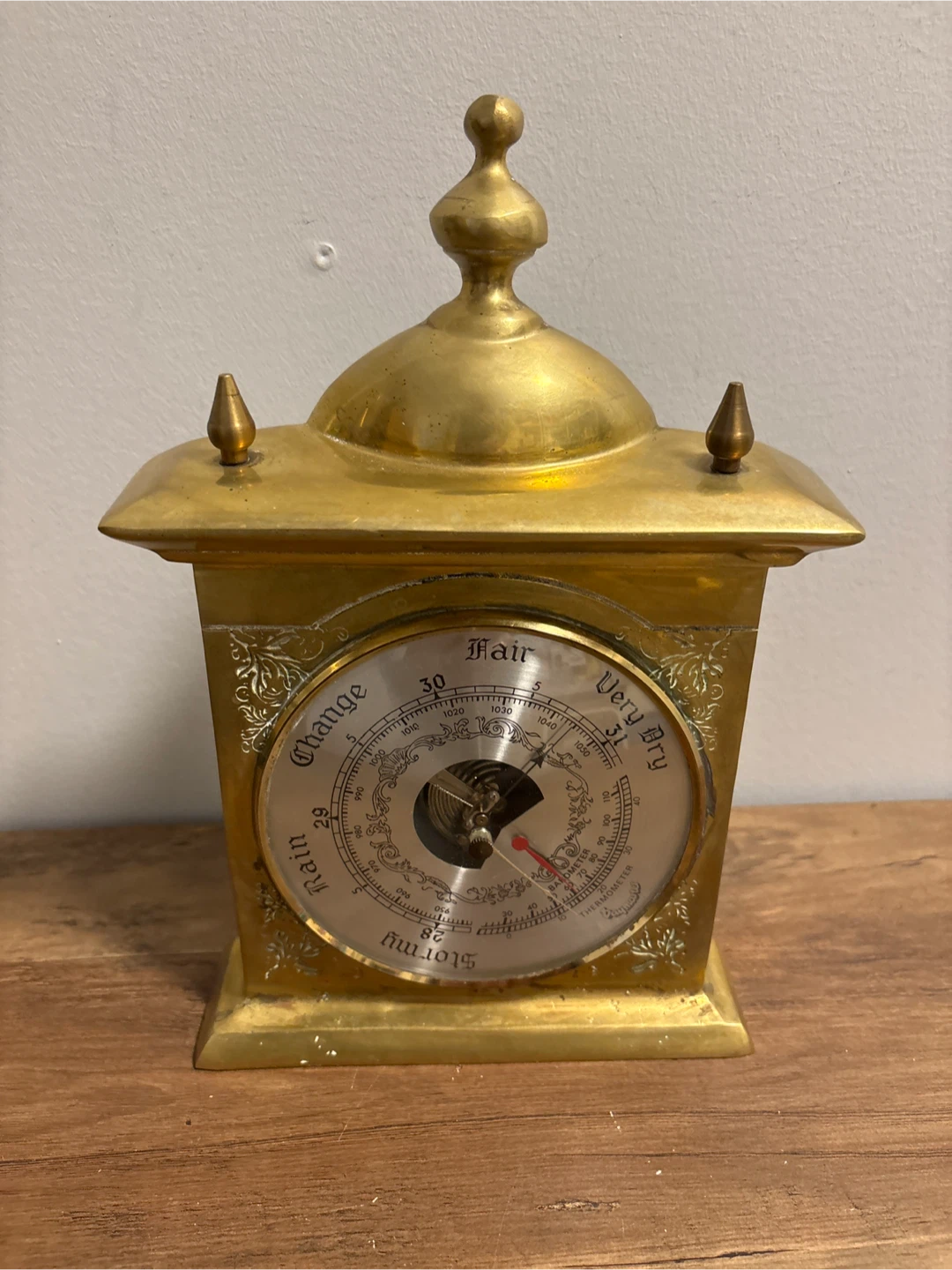 Vintage Solid Brass Barometer - photo 5