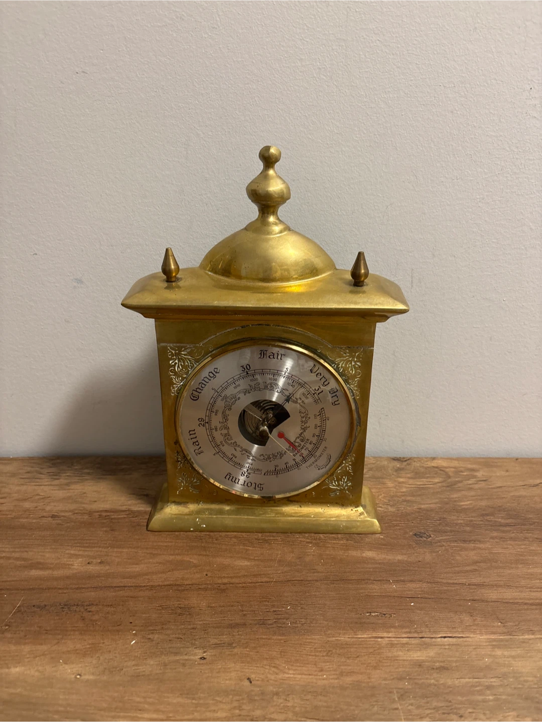 Vintage Solid Brass Barometer
