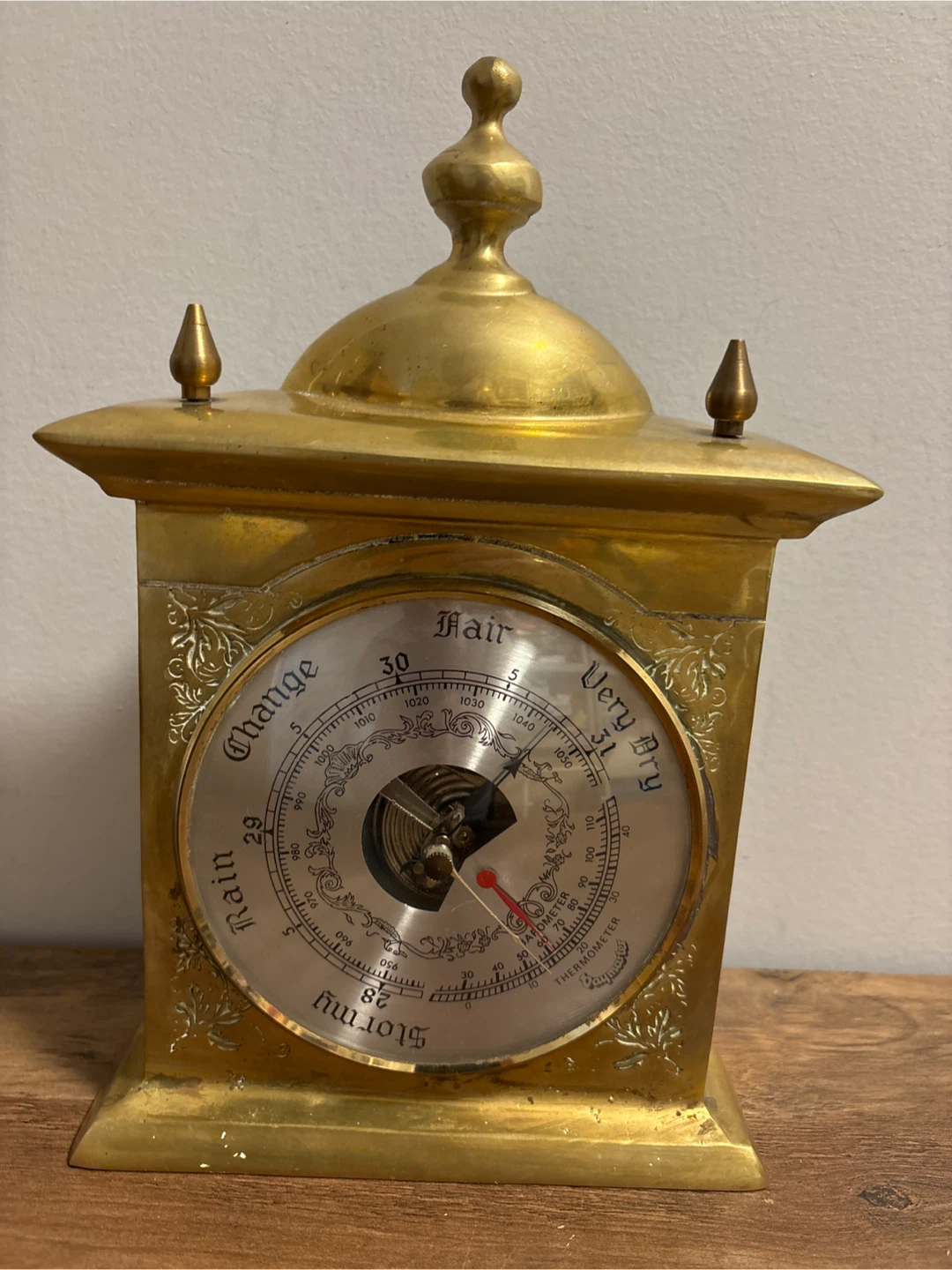 Vintage Solid Brass Barometer - photo 3