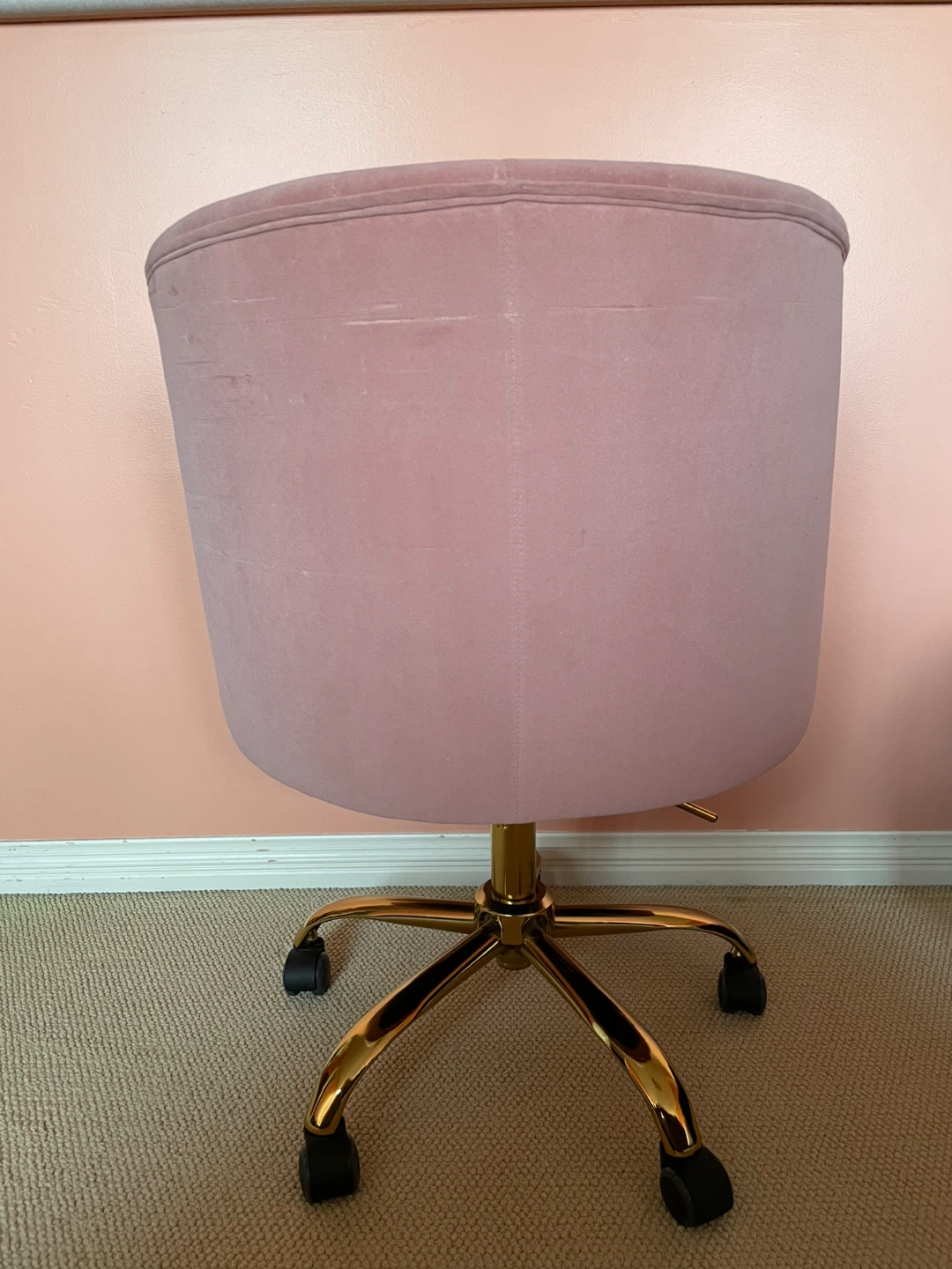 Pink Velvet Office Chair - photo 3