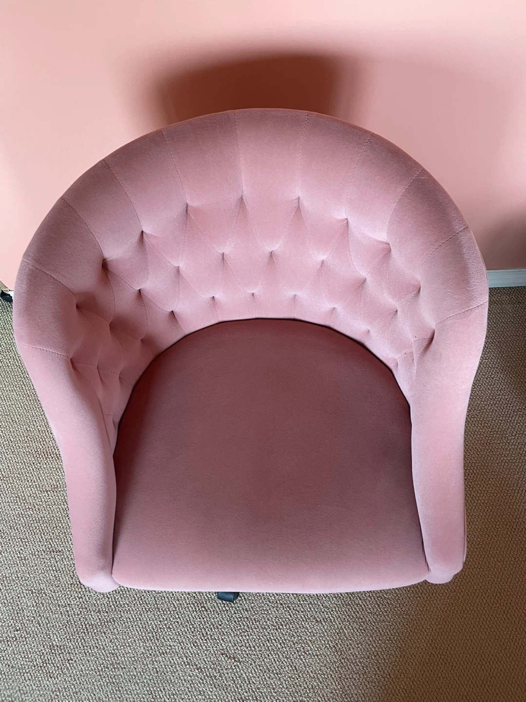 Pink Velvet Office Chair - photo 2