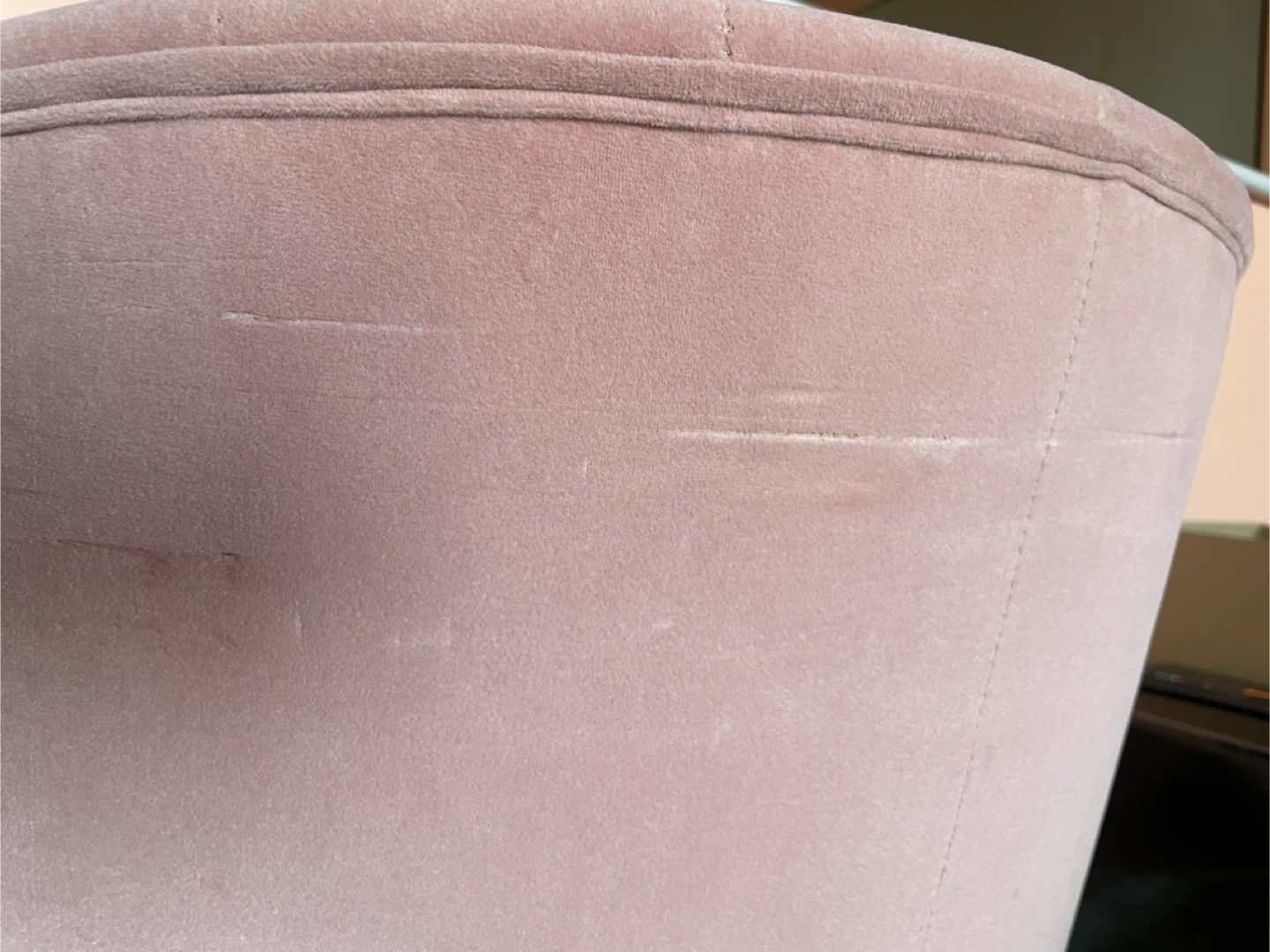 Pink Velvet Office Chair - photo 4