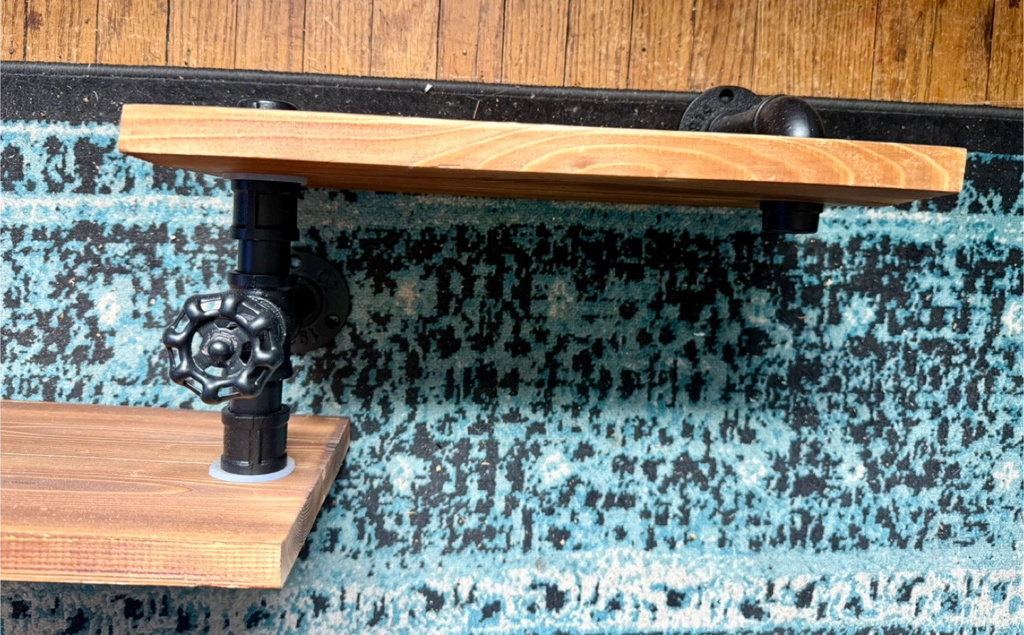 Industrial Pipe Shelves with Gauge - photo 3