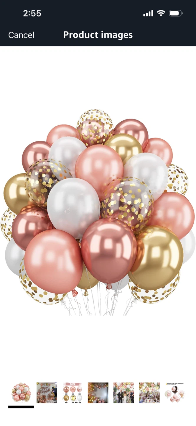 New-Rose Gold & Gold Balloons for Birthdays