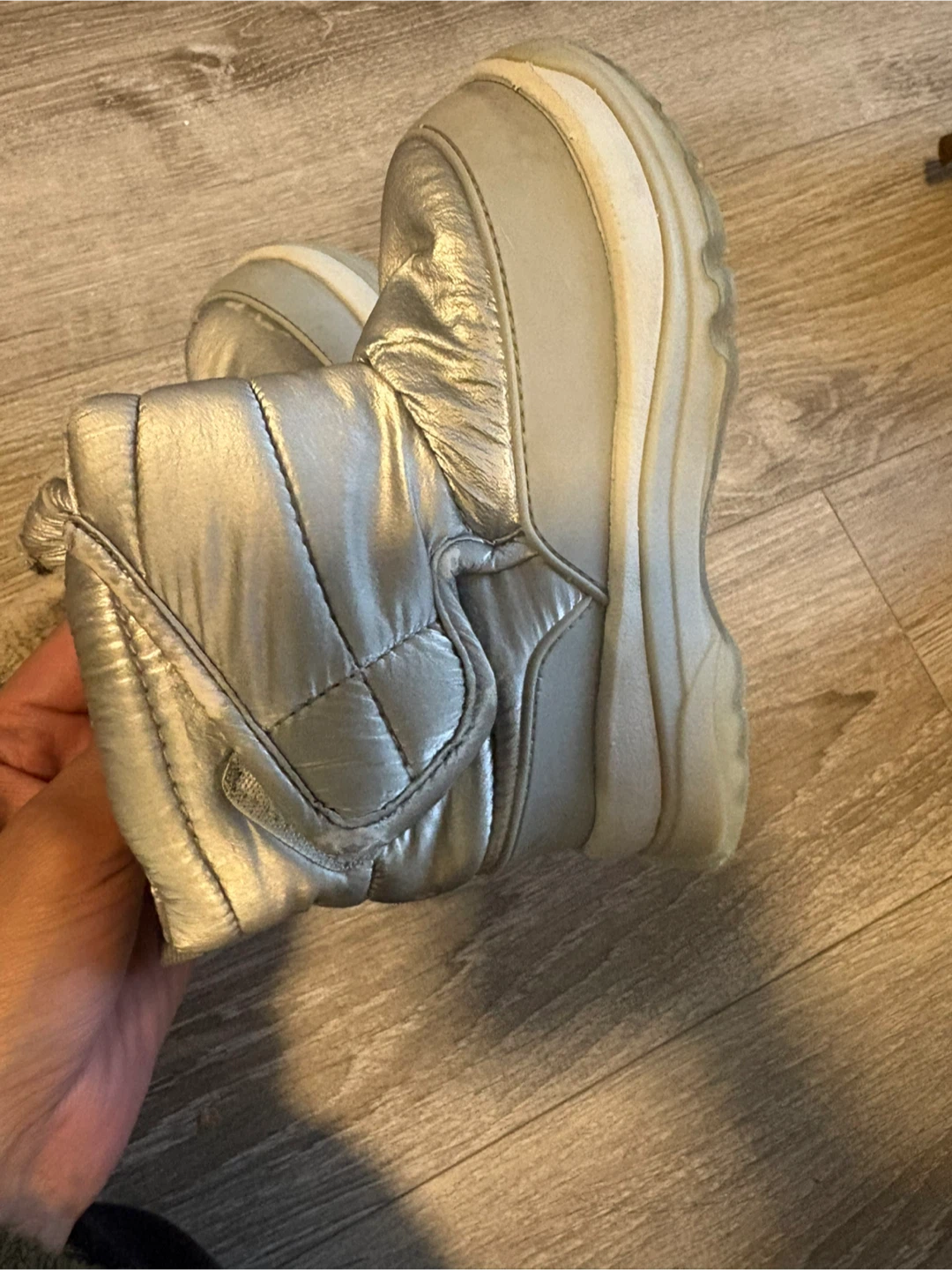Zara Kids Silver Puffer Winter Boots Size 25 - photo 2