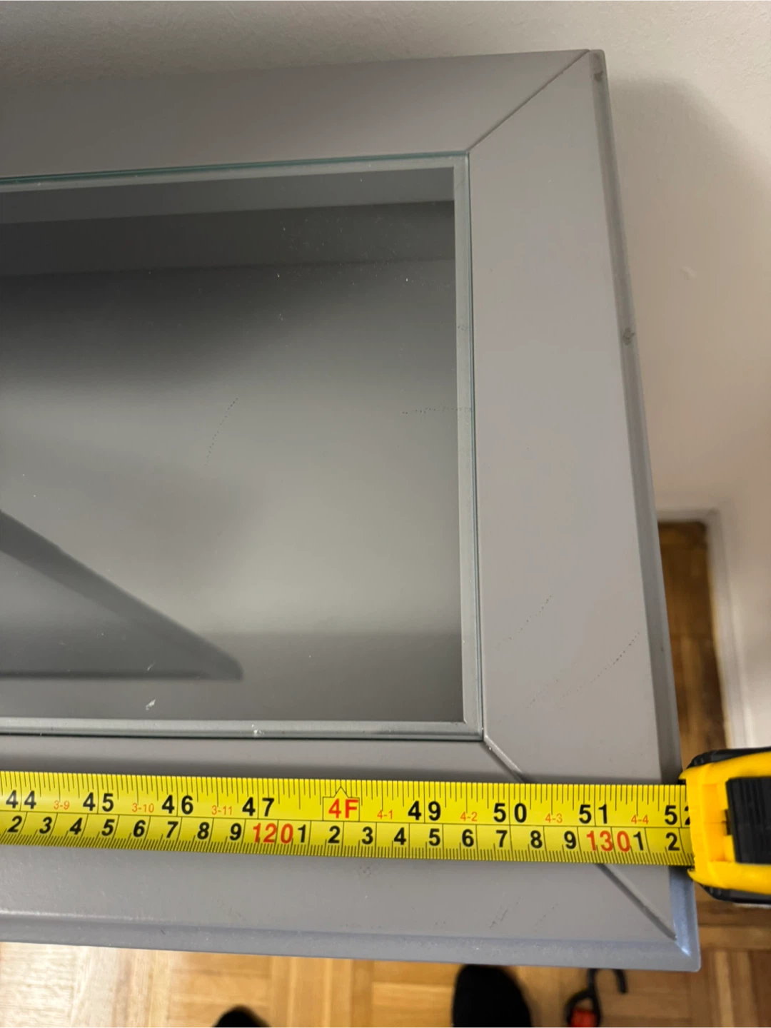 Grey TV Stand/Console Table with Glass Top - photo 2