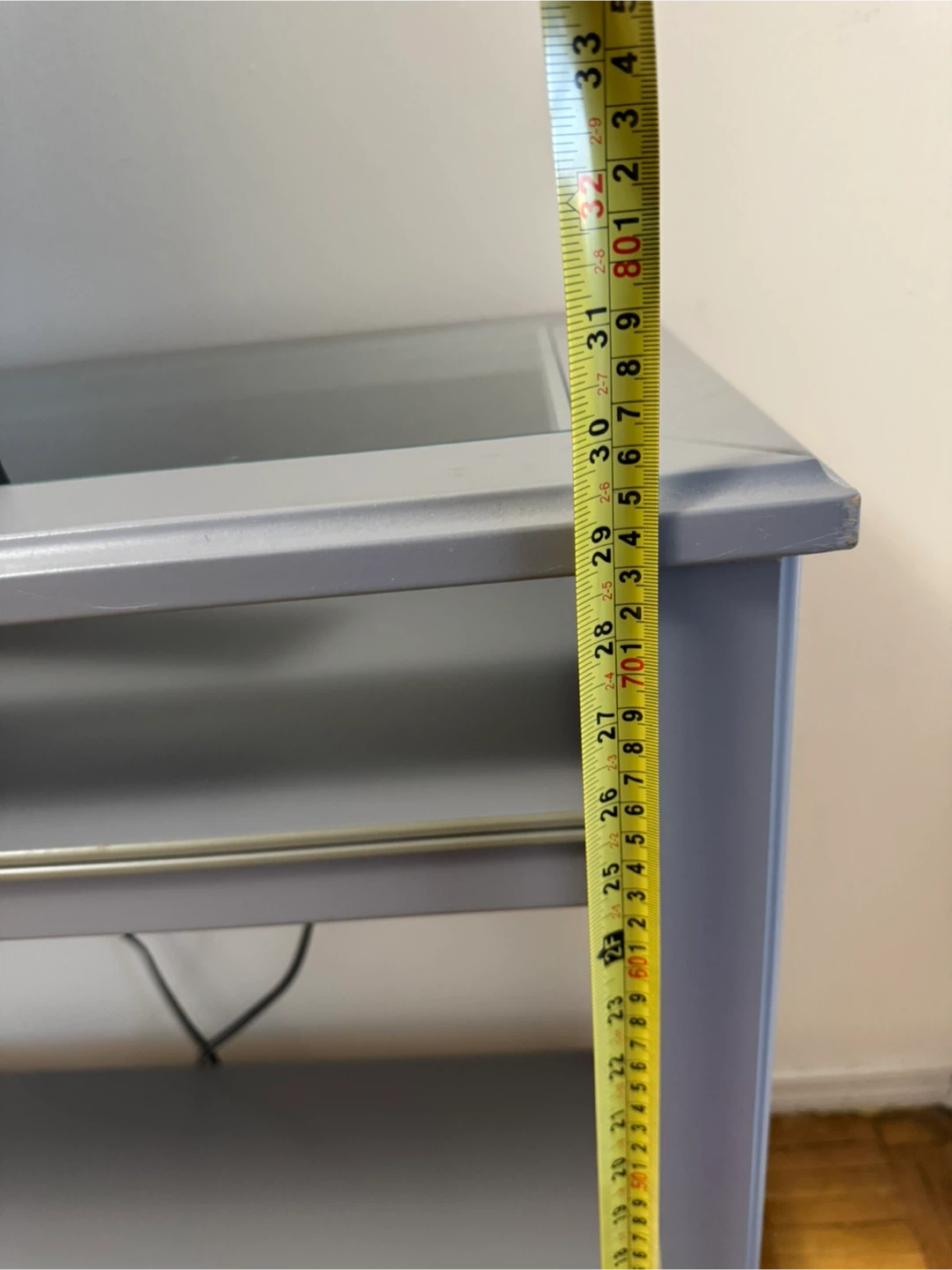 Grey TV Stand/Console Table with Glass Top - photo 4