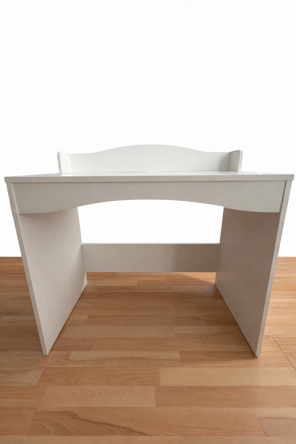 White Writing Desk with Cable Management - photo 2