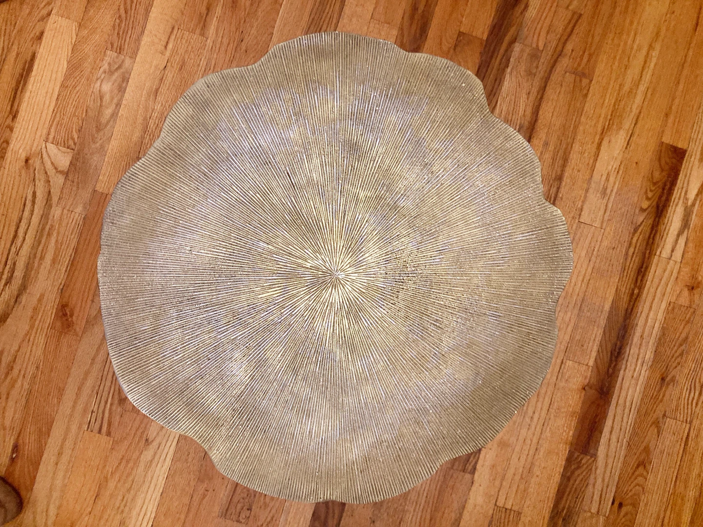 Gold Textured Round Coffee Table - photo 2