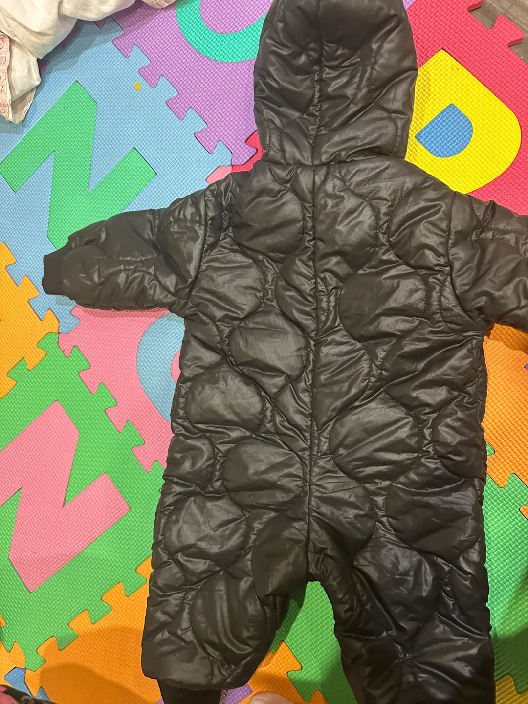 Black Snowsuit with Teddy Bear Patch - photo 3