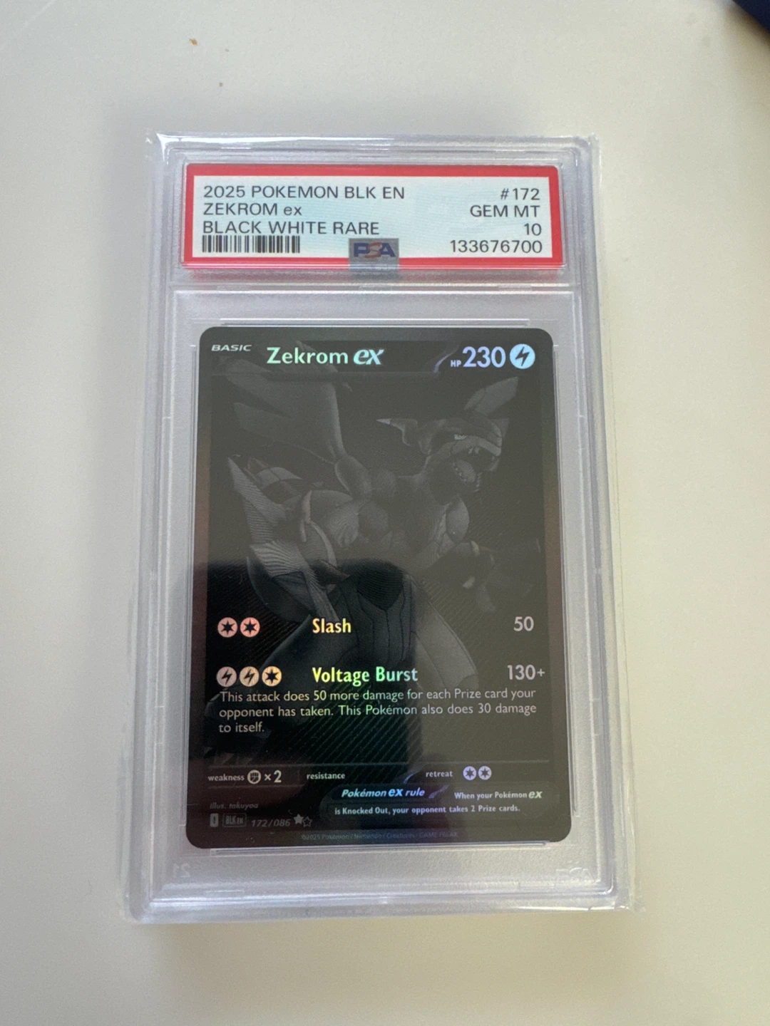 Pokemon Zekrom EX Black White Rare Trading Card PSA 10