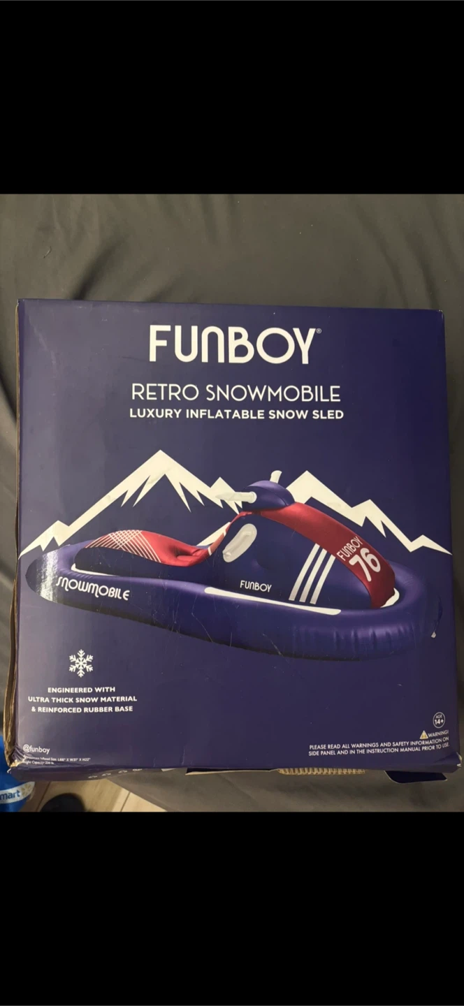 FUNBOY Retro Snowmobile Inflatable Snow Sled 🏆
