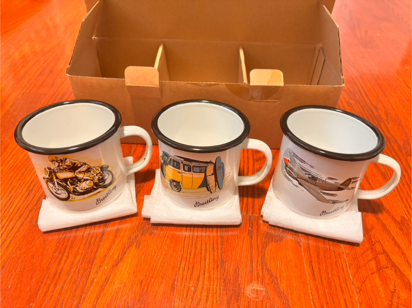 Breitling 1884 Set of 3 Enamel Mugs