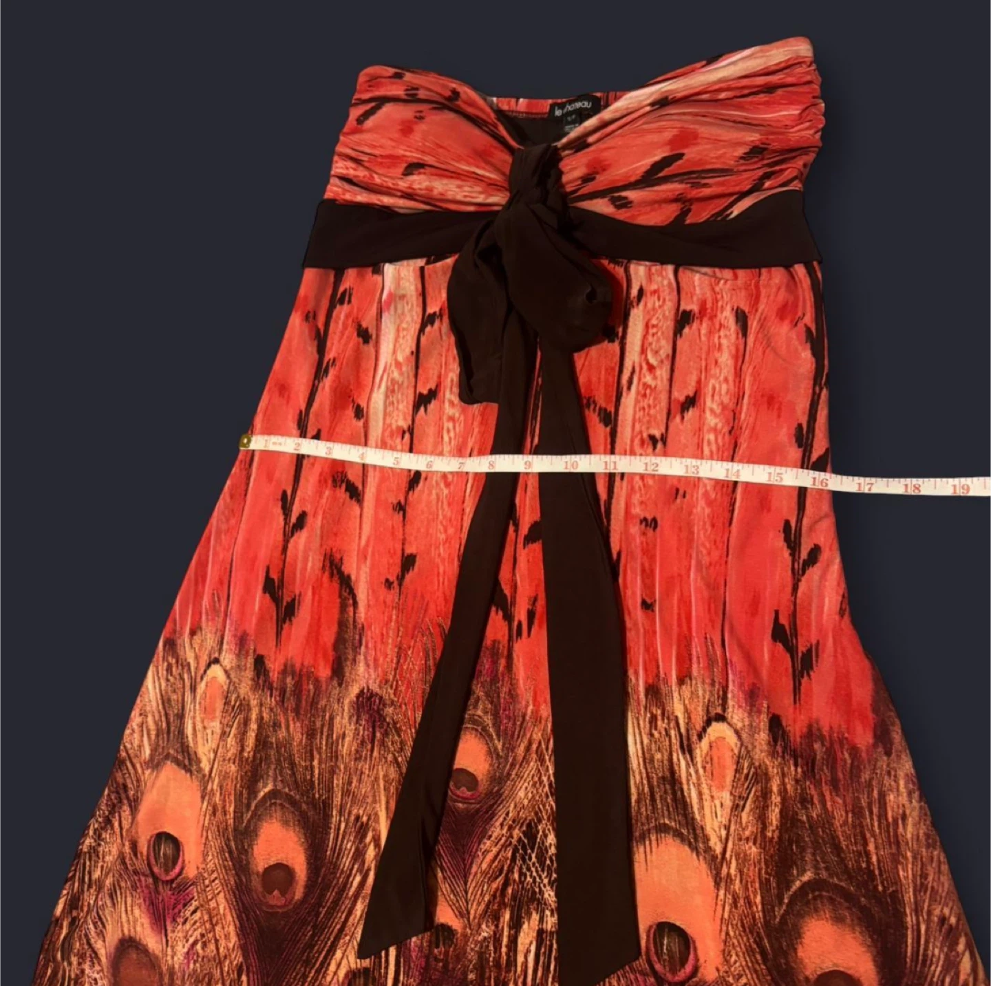 2000s  Peacock Feather Strapless Dress - photo 3