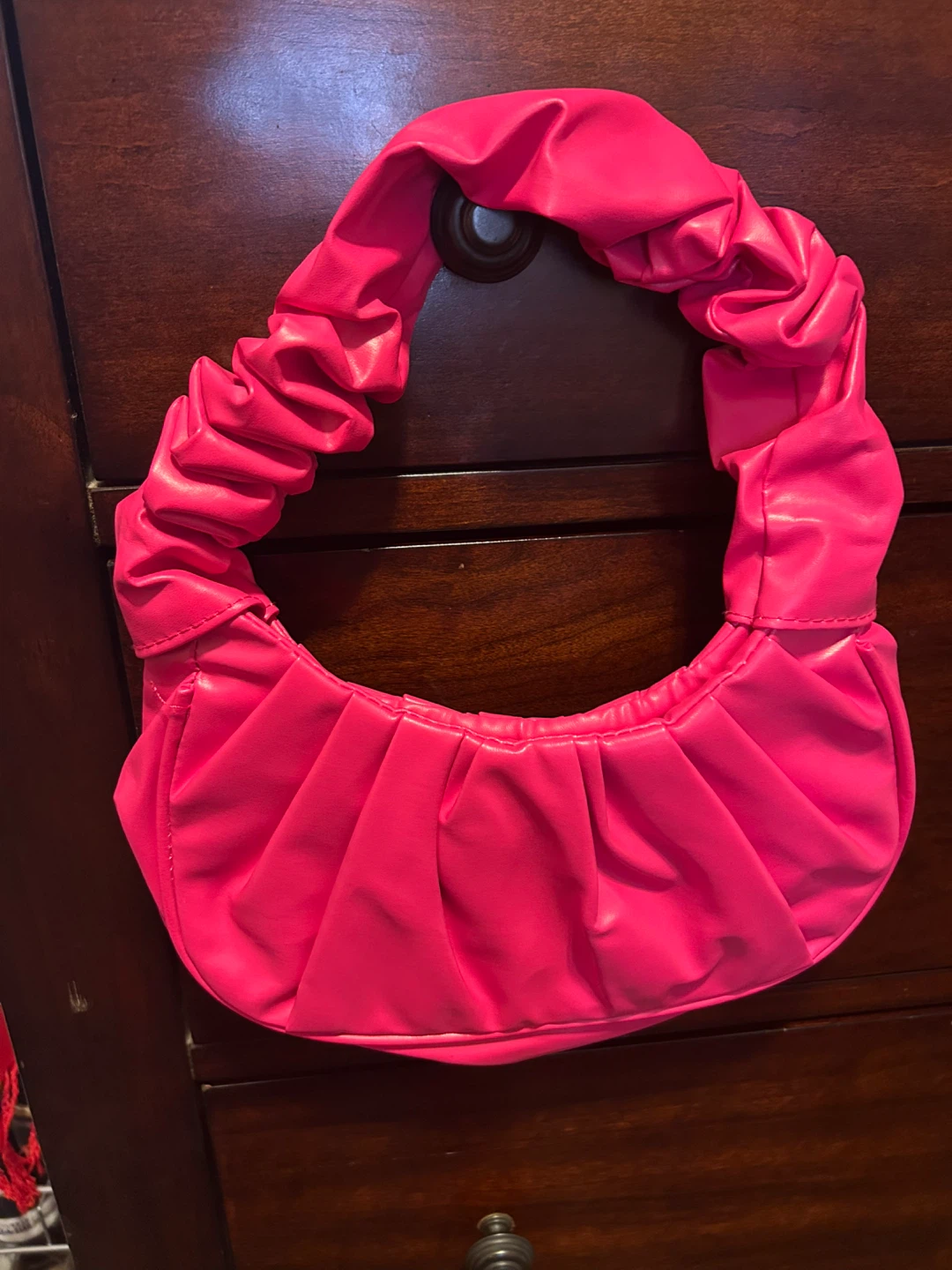 Hot Pink Ruched Shoulder Bag 🏆