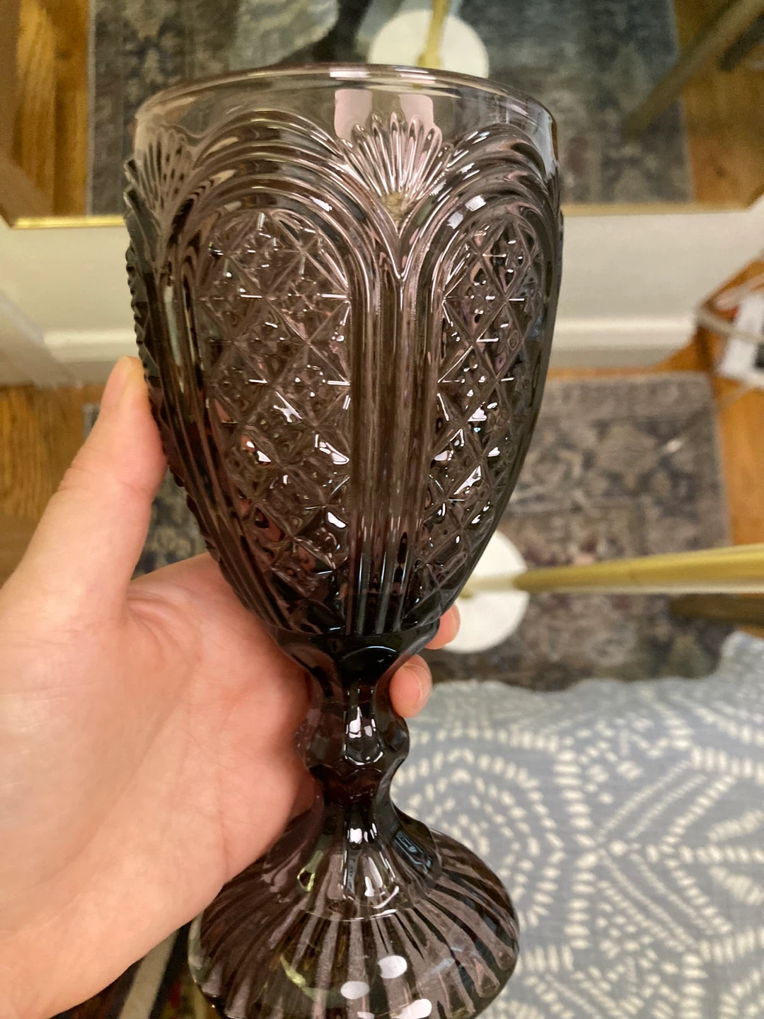 Set of 6 Vintage Cut Glass Goblets - photo 4