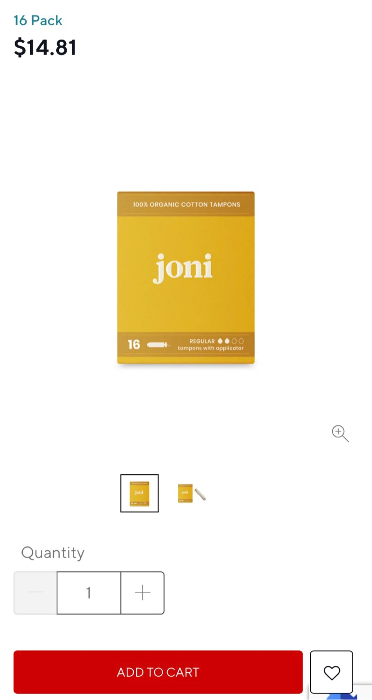 Joni 16 Pack Regular Organic Cotton Tampons - photo 3