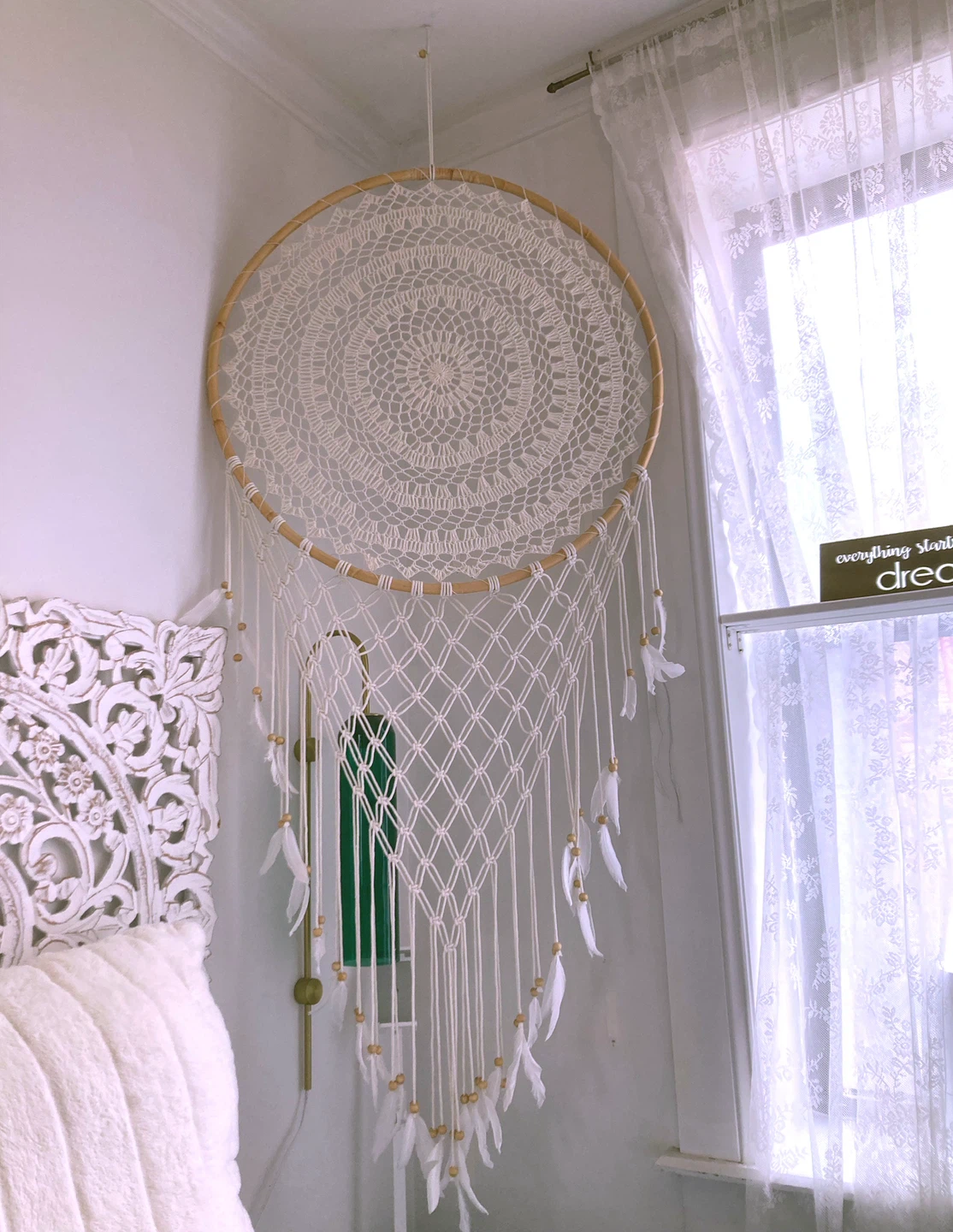 Boho Macrame Dream Catcher Wall Hanging
