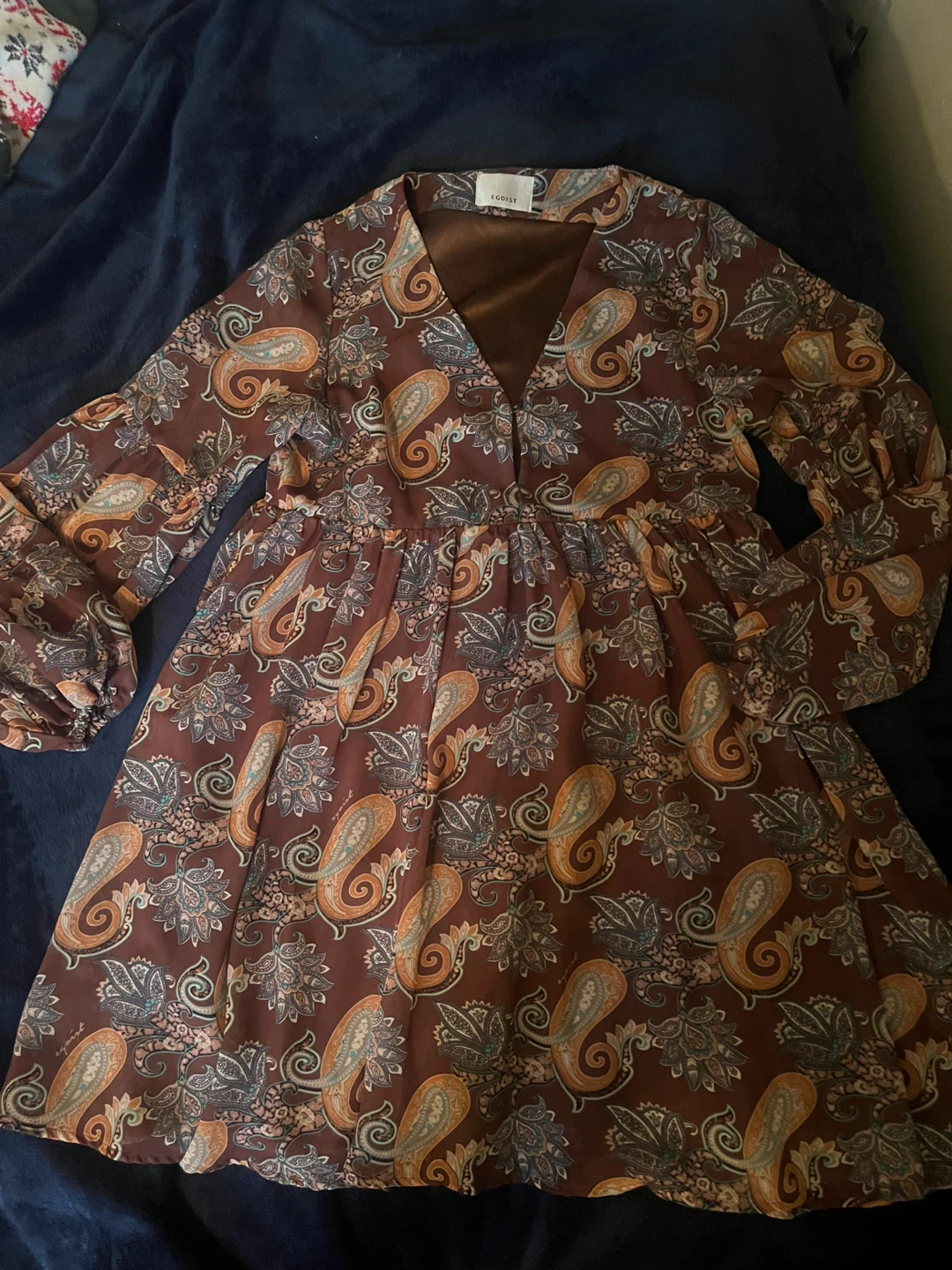 EGOIST Paisley Print Long Sleeve Dress
