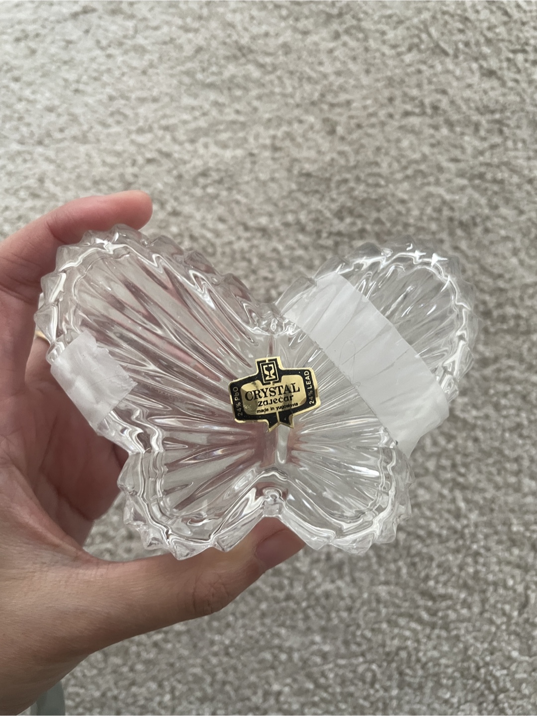 Crystal Zajecar Crystal Heart Dish