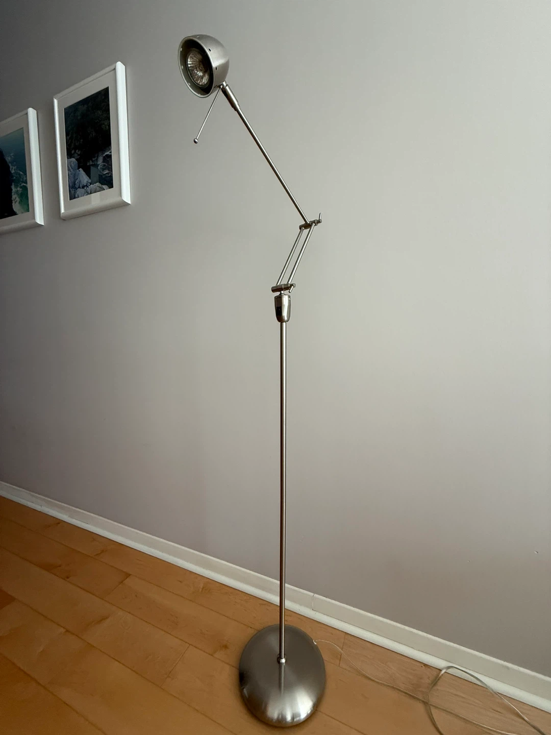 Adjustable Silver Floor Lamp
