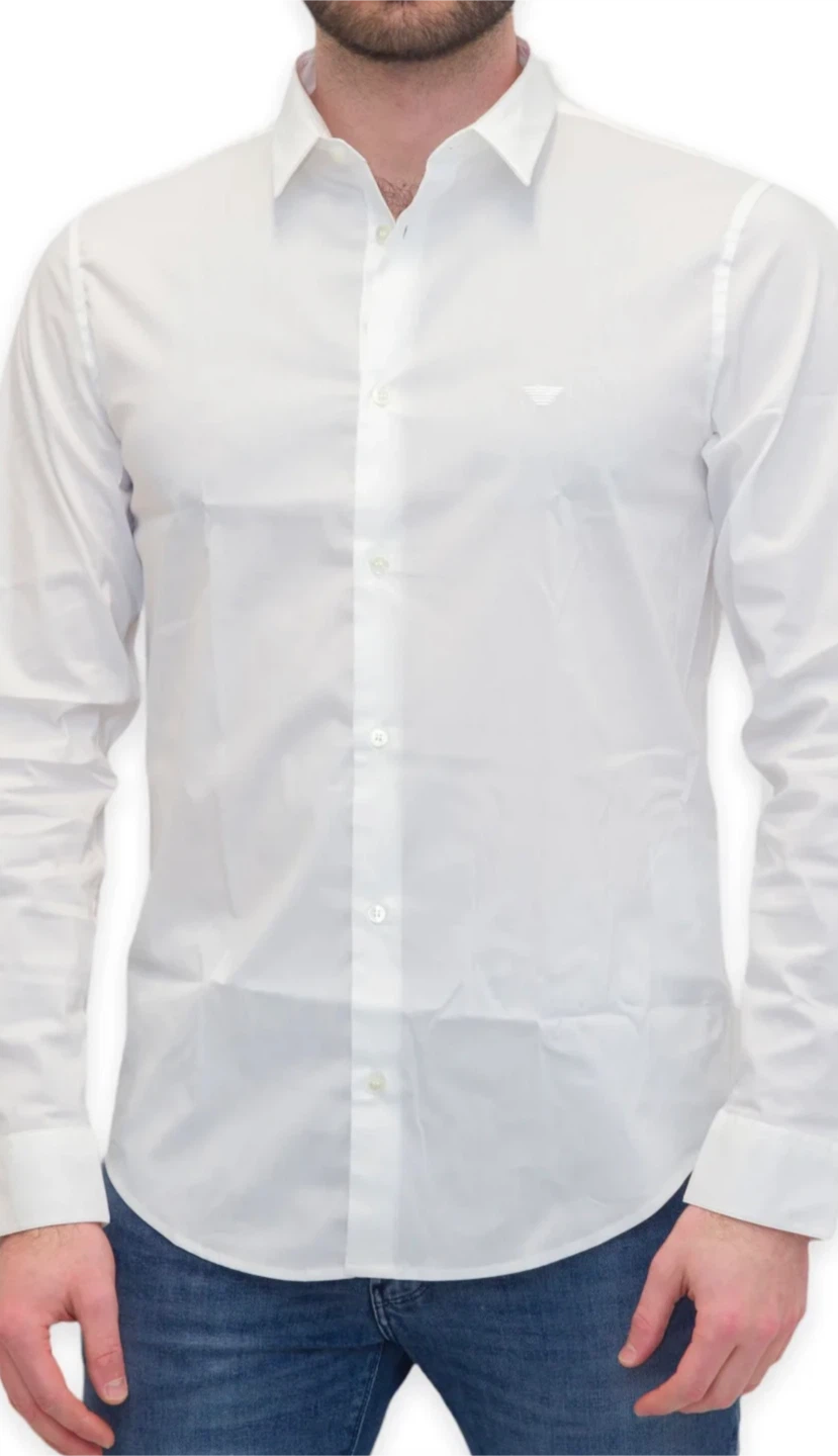 Emporio Armani Men's White Dress Shirt Size L