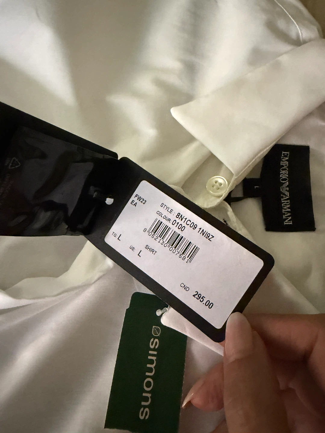 Emporio Armani Men's White Dress Shirt Size L - photo 2
