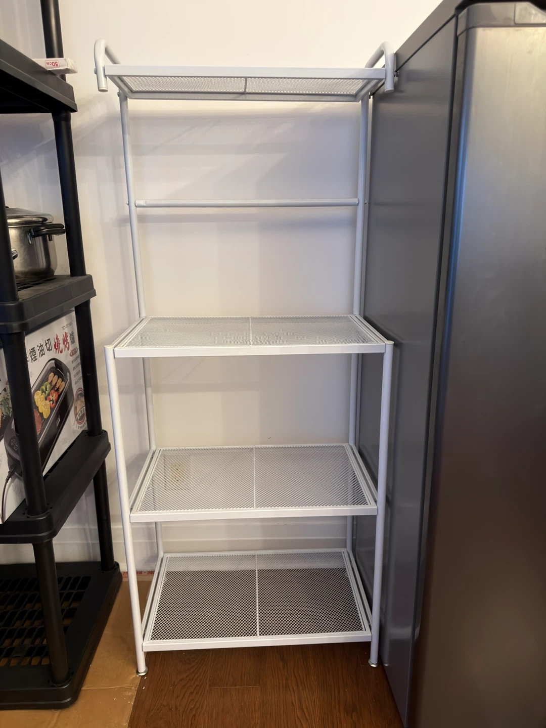 White Metal 4-Tier Storage Shelf