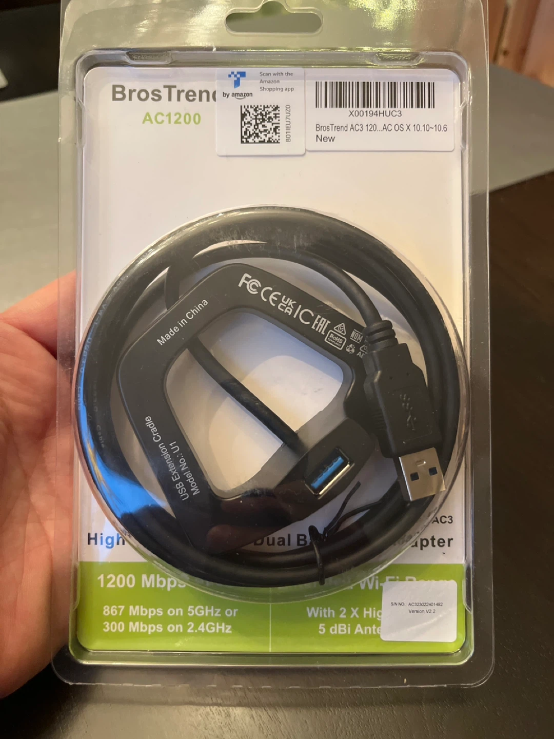🏆 BrosTrend AC1200 High Gain Wireless Dual Band USB WiFi Adapter