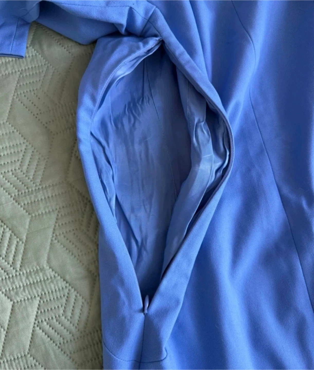 Blue Square Neck 3/4 Sleeve Dress - photo 4