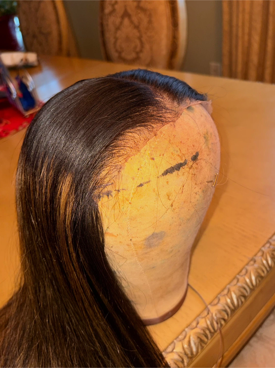 Dark Root Brown Balayage Highlight 7x5 glueless Lace Front Wig - photo 2