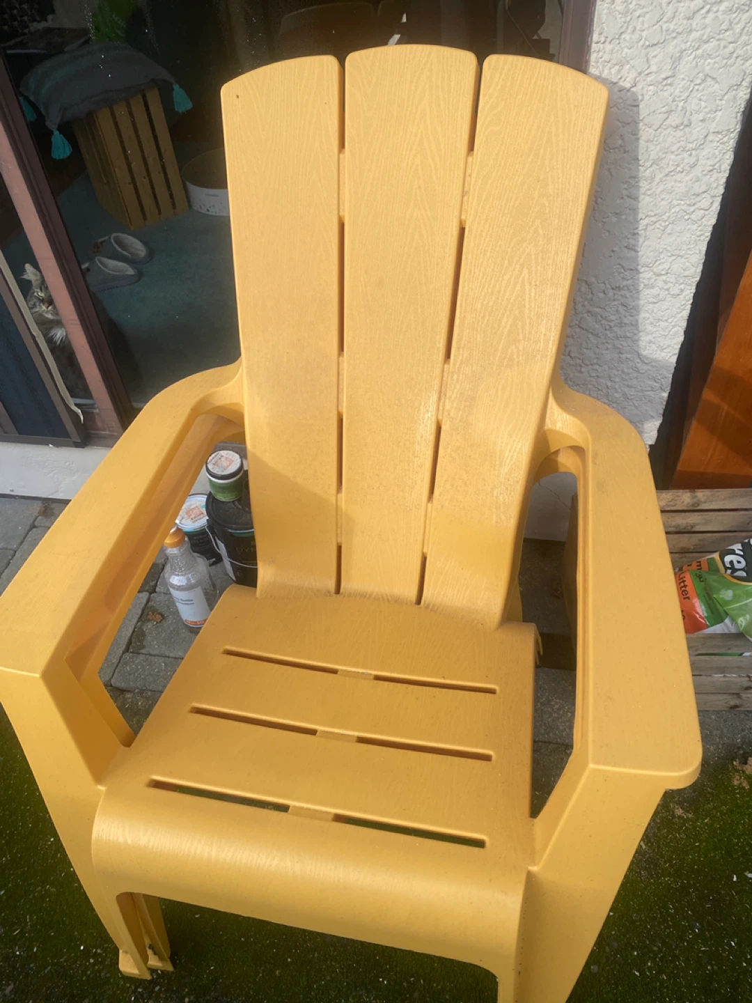 Yellow Plastic Adirondack Chair