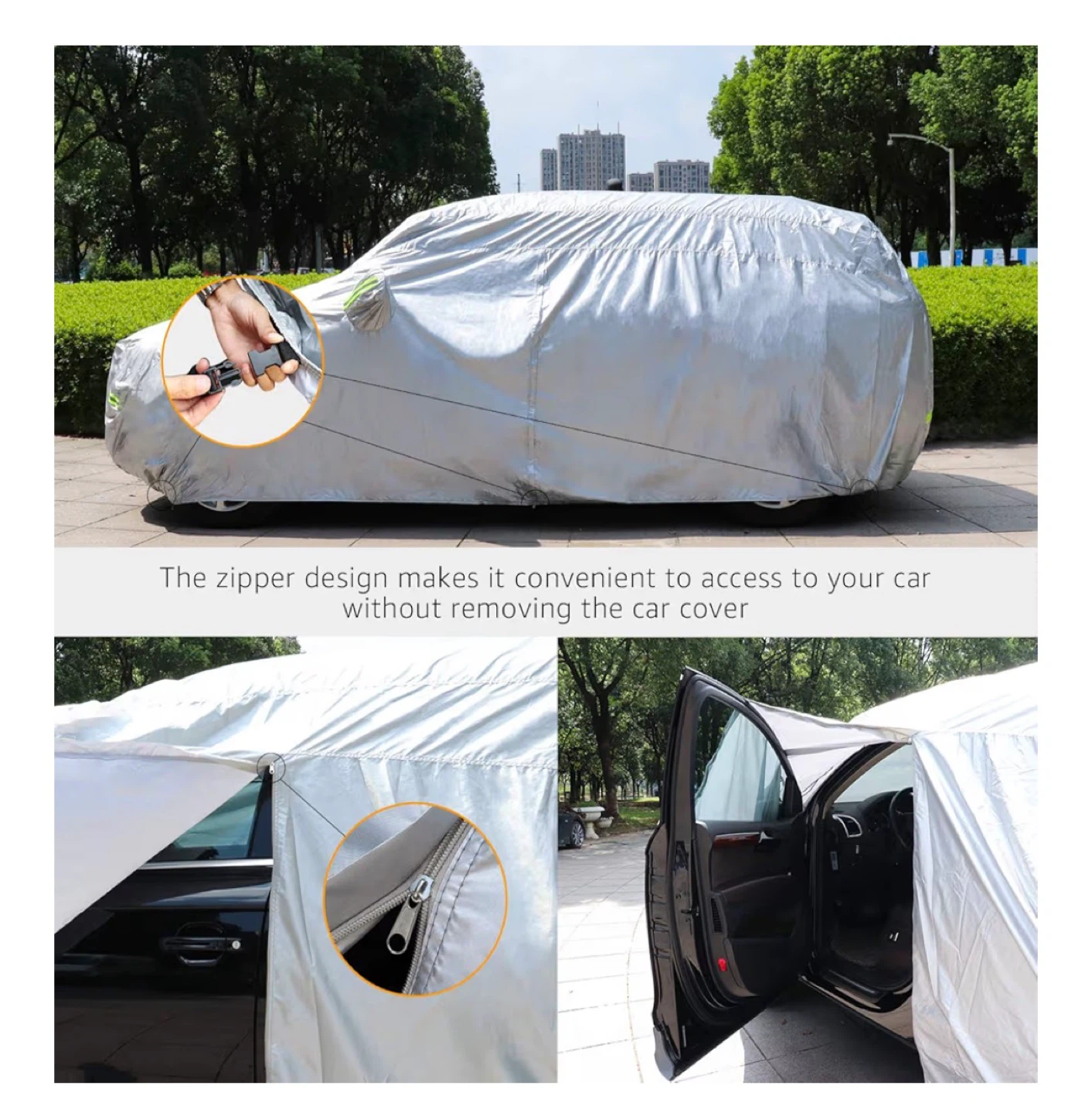 Silver Car Cover with Zipper Access - photo 2