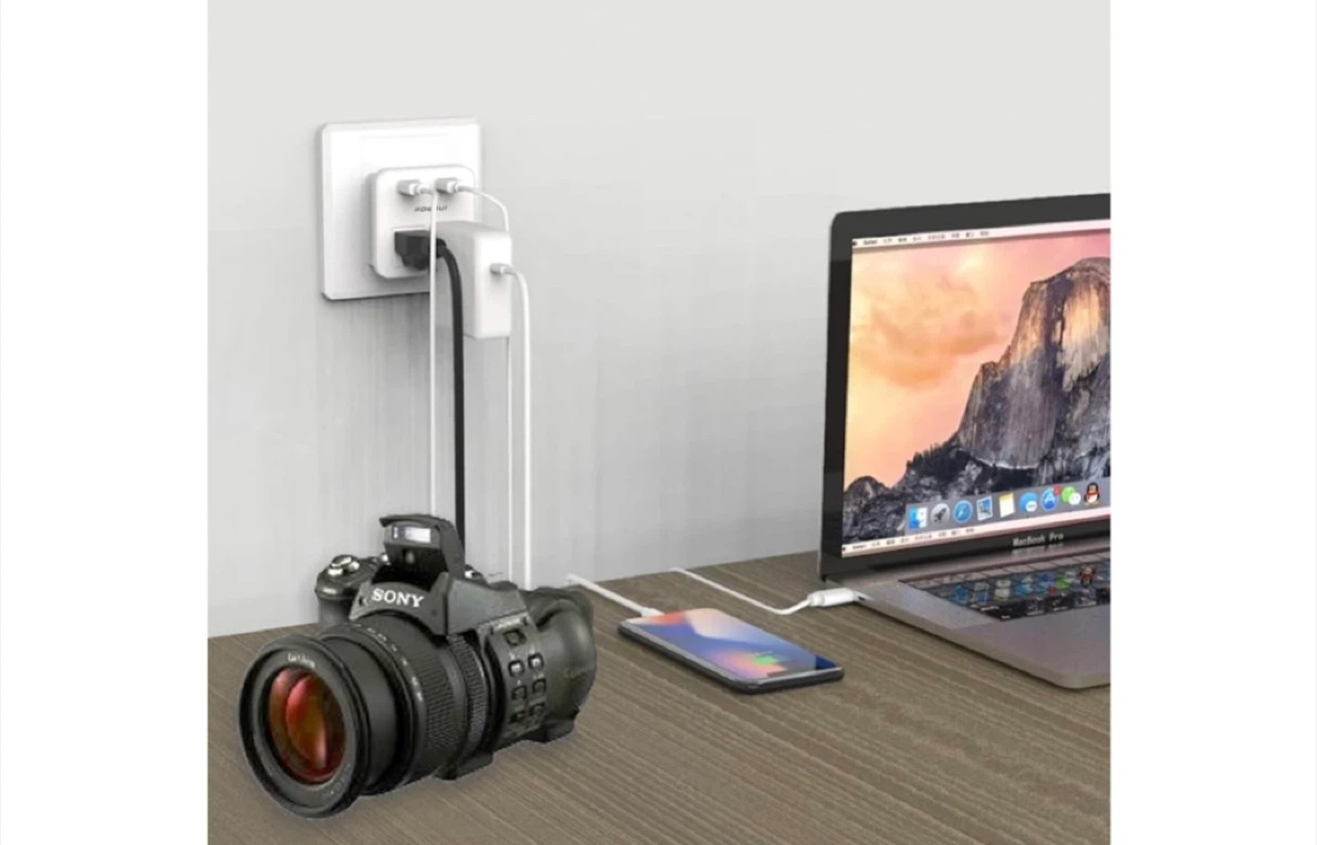 POWRUI 2-Outlet and 2-USB Travel Adapter - photo 2