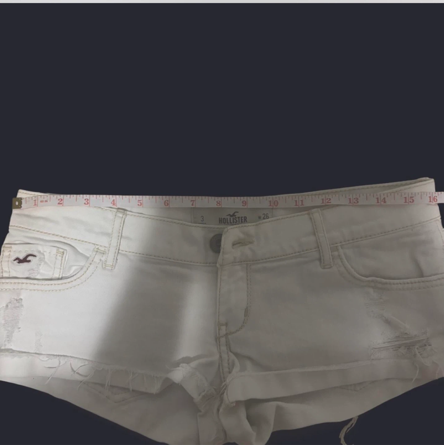 Hollister White low rise micro Shorts Size 3 - photo 3