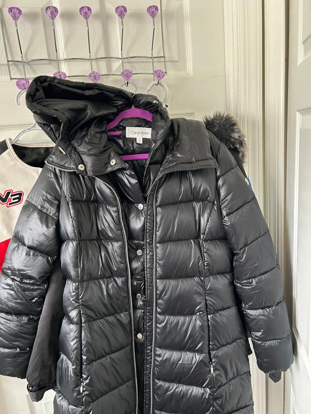 Calvin Klein Black Puffer Coat with Hood - photo 2