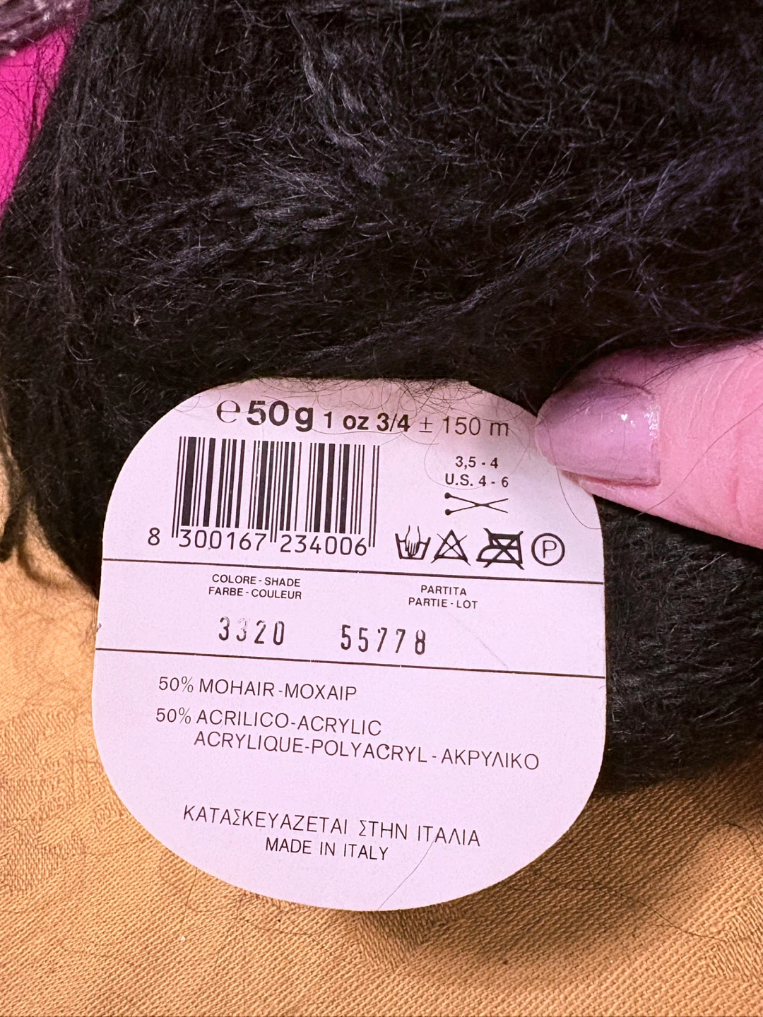 Lane Cervinia Softer Yarn - Black - 50g LOT of 9 skeins - photo 3