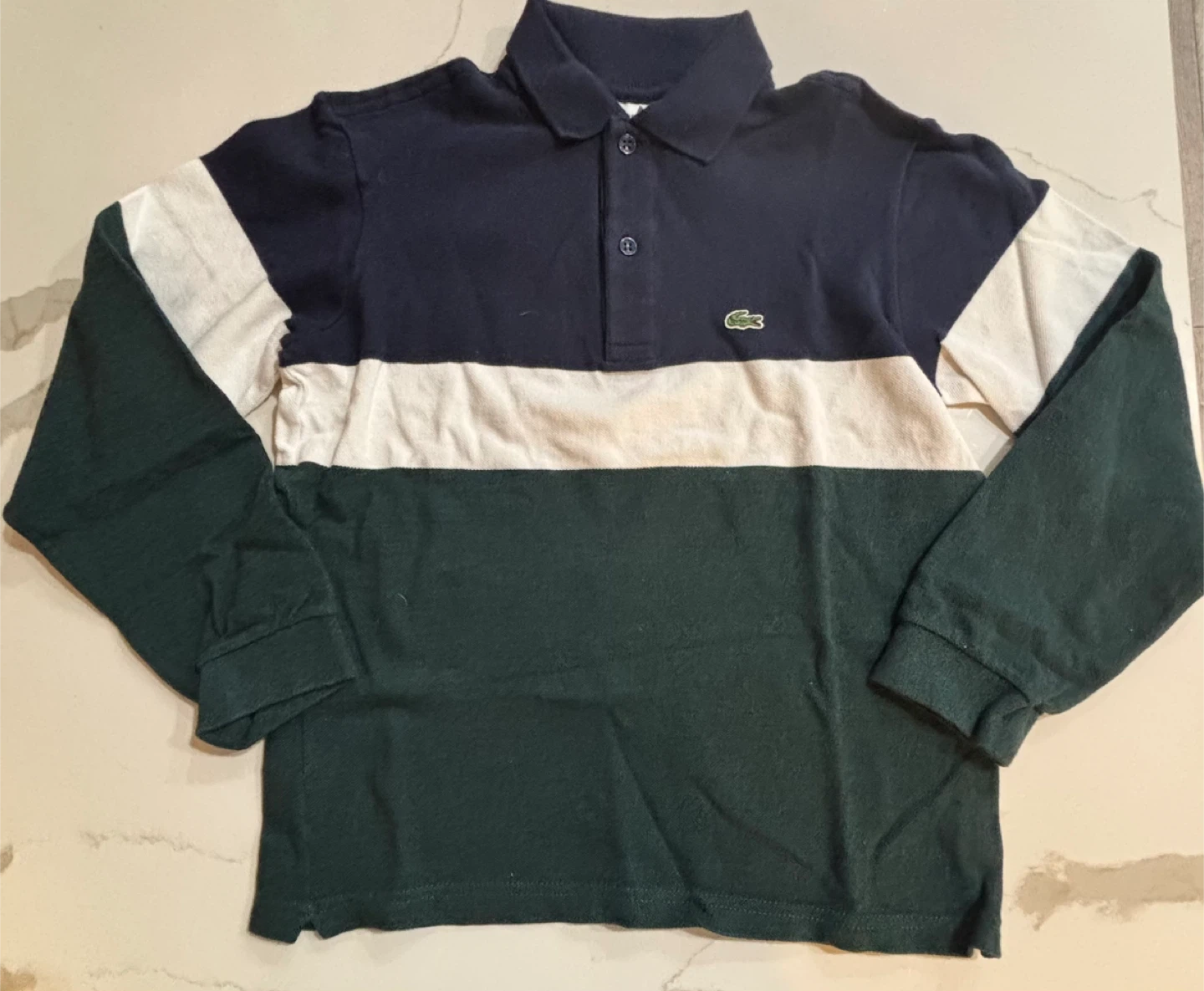 Boys Lacoste Long Sleeve Rugby Polo Shirt Size 12