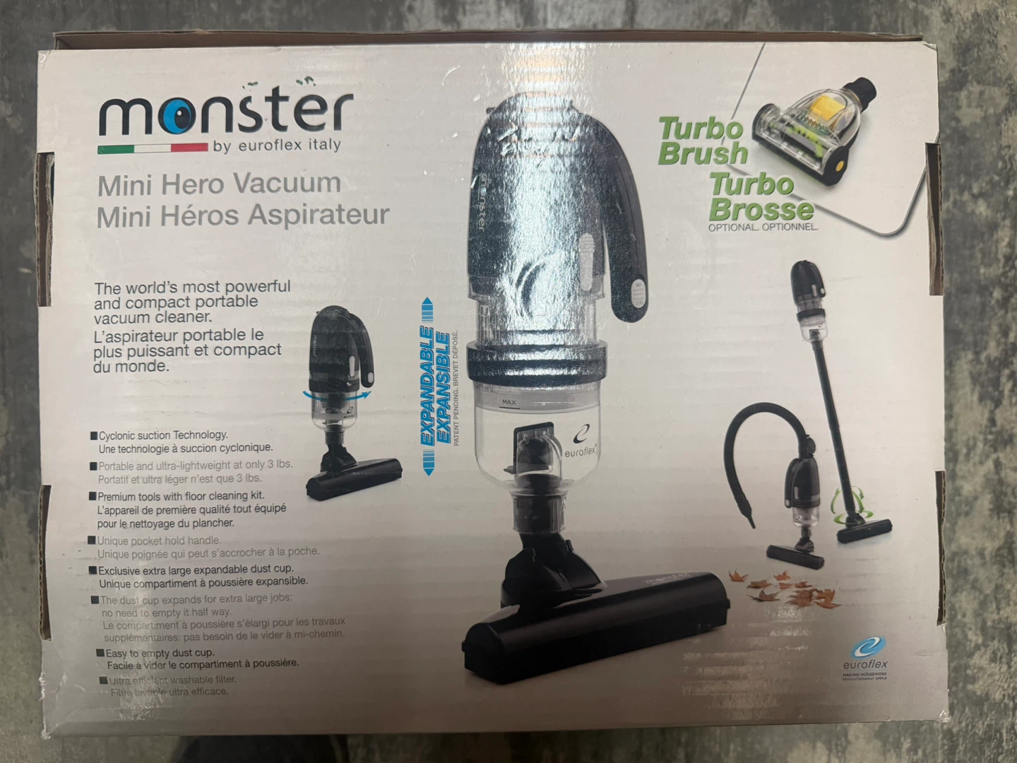 Monster Mini Hero Portable Vacuum Cleaner by Euroflex Italy