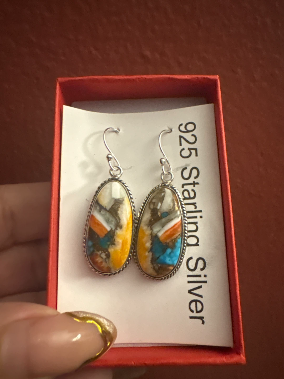 New 925 Sterling Silver Genuine Turquoise Earrings 🏆 - photo 4