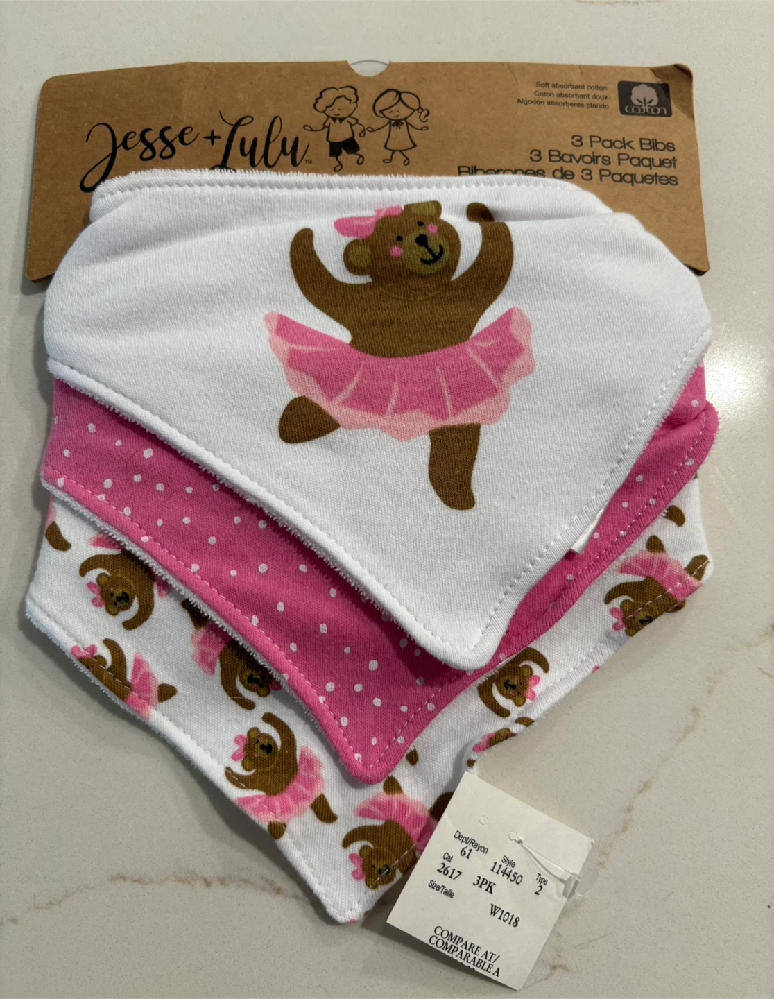 NEW Jesse + Lulu 3 Pack Baby Bibs