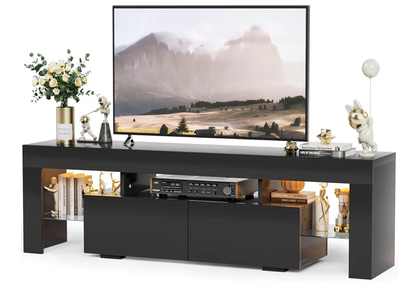 Black TV Stand for 32-70+ Inch TVs - photo 5