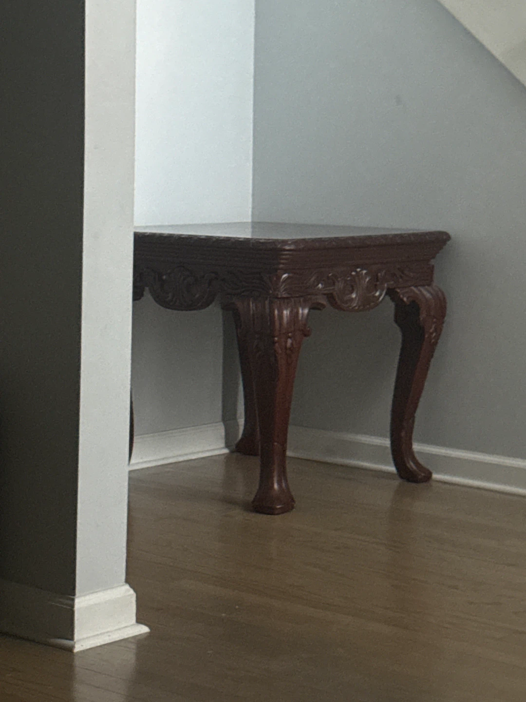 Ornate Dark Wood End Table
