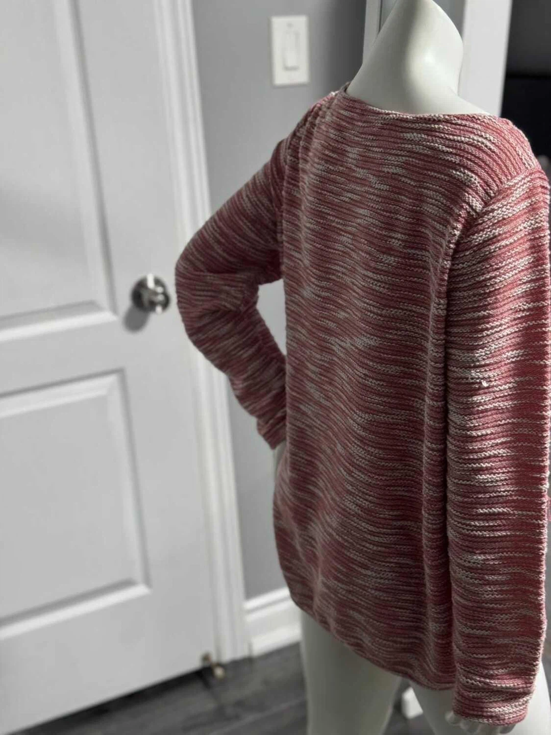 H&M Pink and White Marled Knit Long Sleeve Top (Women’s Small) - photo 2
